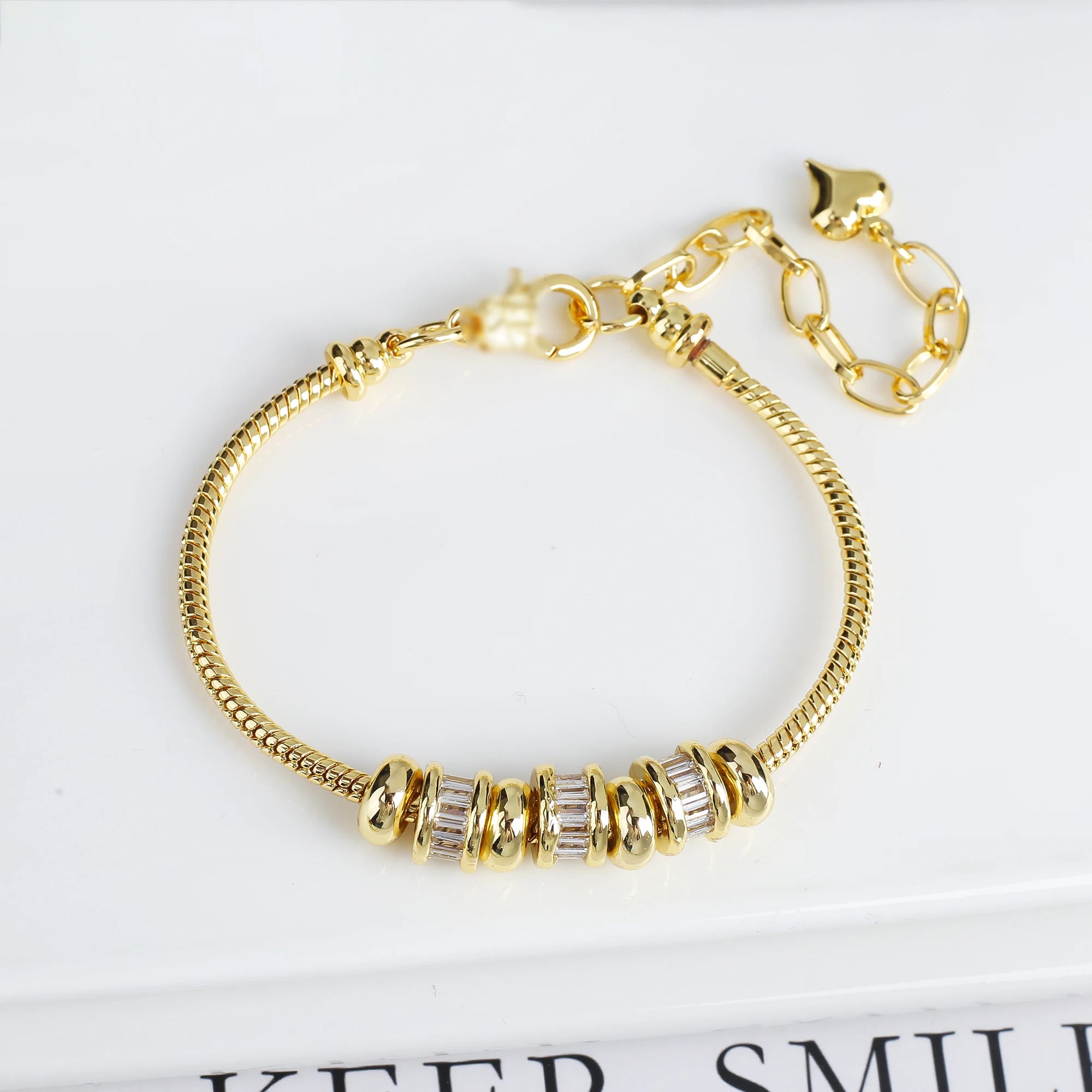 INS Hot Sale 10 Colors Natural Stone Five Leaf Flower Snake Bone Chain Bracelet Classic For Woman Clover Cz Ewelry Party Gift Qme Style 1