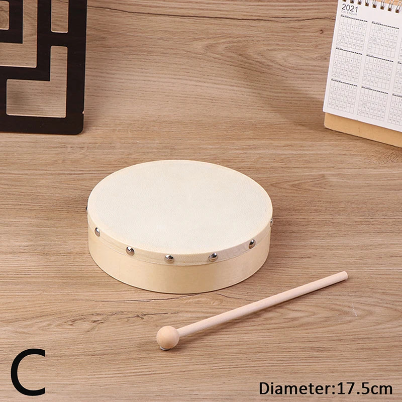 Frame Drums 4 6 7 8 9 Hand Drum Wood Stick Musical Game Kids Qme C