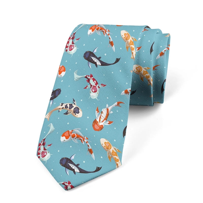 Funny Fish 3D Printed Tie Unisex Personality Business Polyester Qme style2