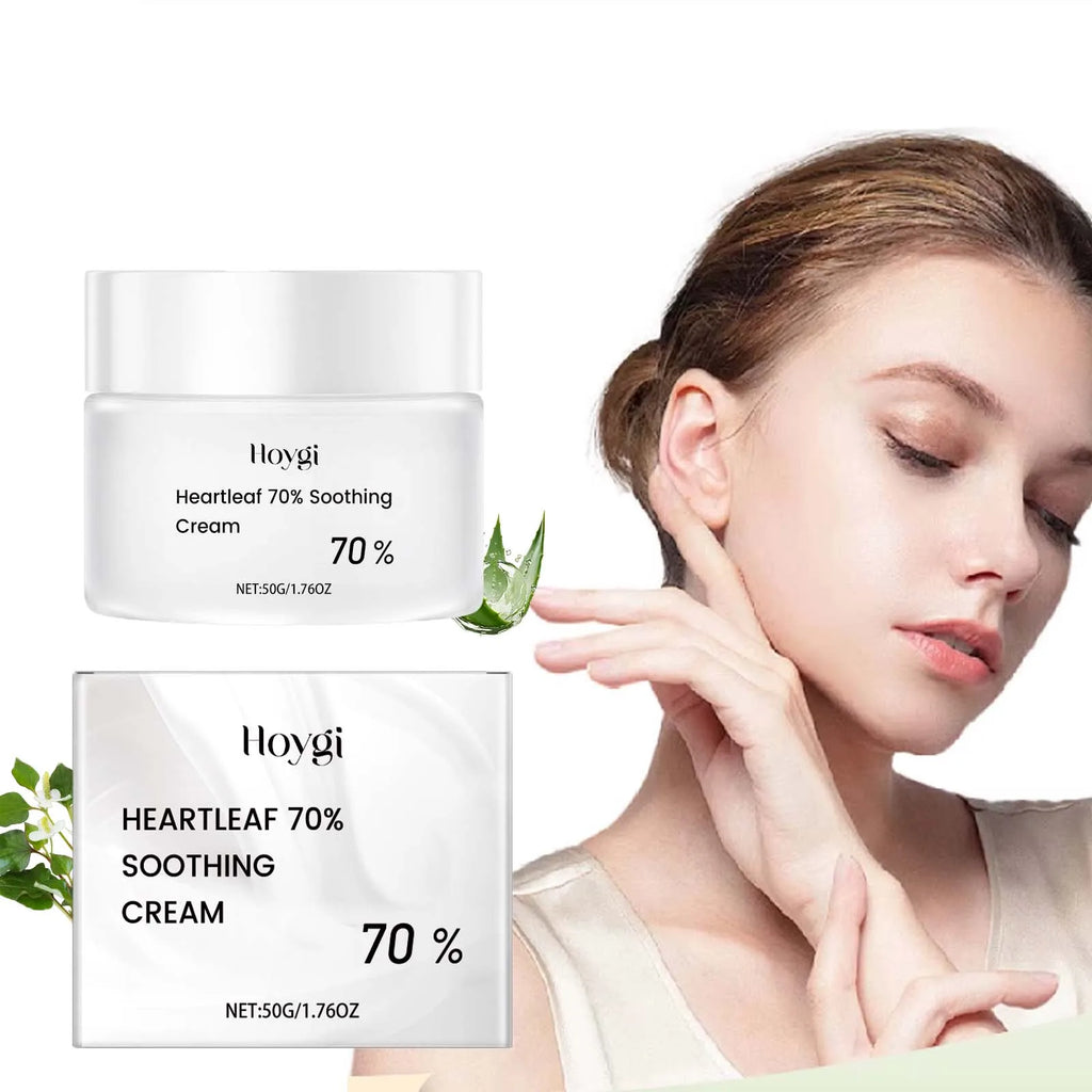 Heart Leaf 70% Soothing Cream Contains Ceramide EOS Moisturizing Relieves Dry Skin Restores Skin Elasticity Facial Cream Qme
