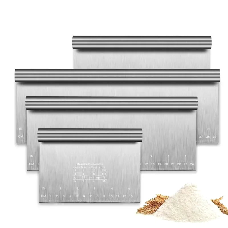 Stainless Steel Scale Cake Scraper DIY Dough Pastry Spatulas Buttercream Edge Smoother Cake Decorating Tools Baking Accessories Qme