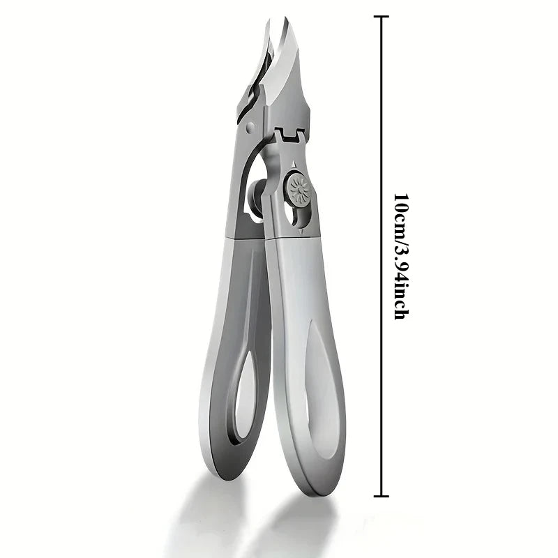 Professional Slanted Nail Clippers Sharp Stainless Steel Wide Opening Qme Silvery