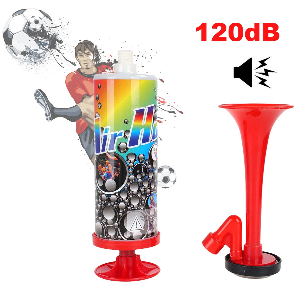Football Championship Fanfare Reusable Air Pressure Trumpets Portable Soccer Air Cheering Horn for Football Sport Event Qme