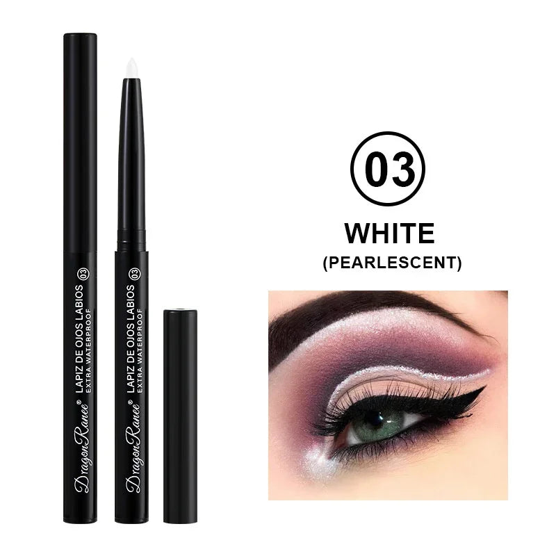 Waterproof Eyeliner Gel Pencil Black White Lying Silkworm Pen Soft Easy Wear High Pigment Matte Eyeliner Lasting Eyes Makeup Qme 03