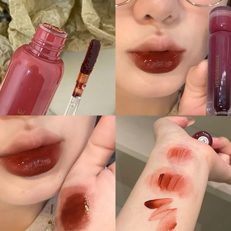 Rose Cherry Tinted Lip Gloss Mirror Watery Hydrating Lip Glaze Plumper Long Lasting Moisturizing Shine Crystal Lip Oil Makeup Qme 05 3g