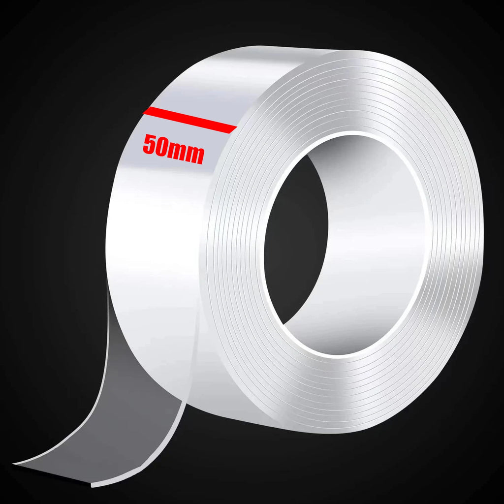50mm Width Double-sided Adhesive Nano Tape 1-5M Reusable No Trace Waterproof Ultra-strong Wall Tape Strip Clear Mounting Tape Qme