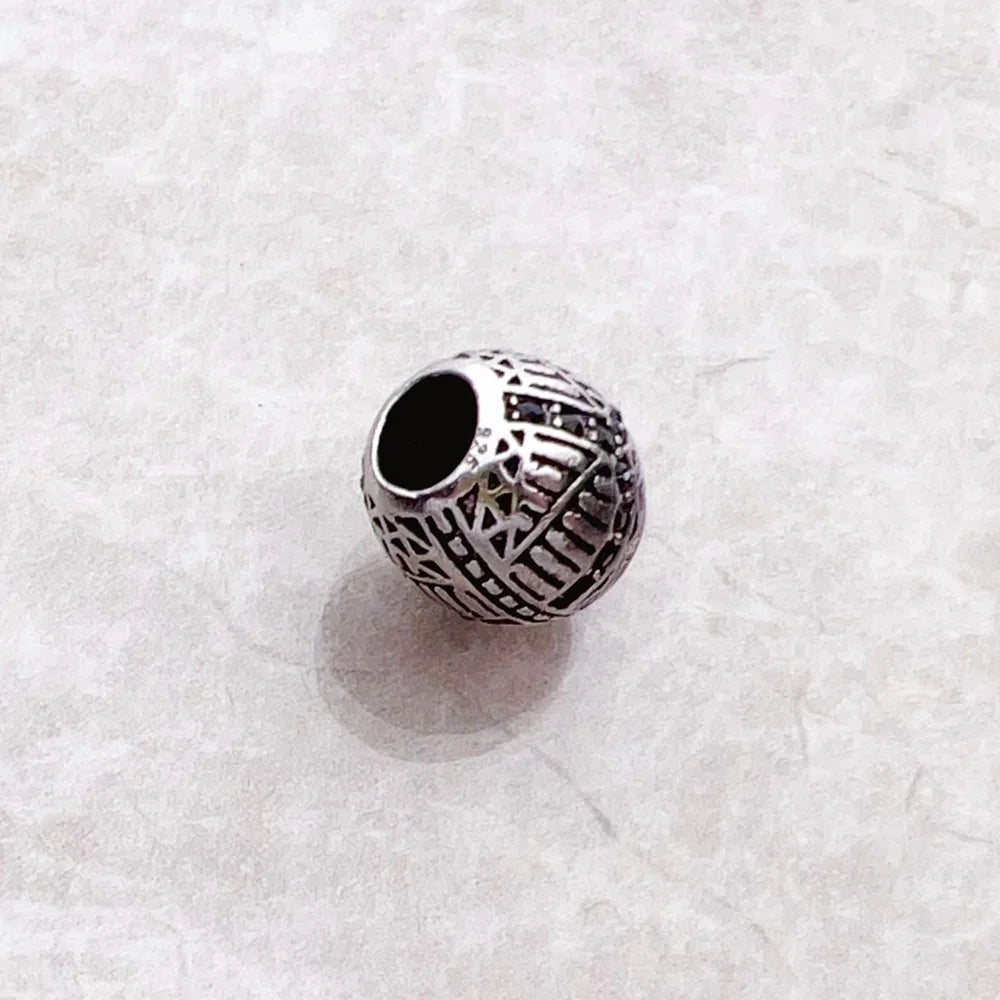 Bead Black Scarab Fine Jewelry Vintage 925 Sterling Silver Gift Lucky Charm For Women Men Qme