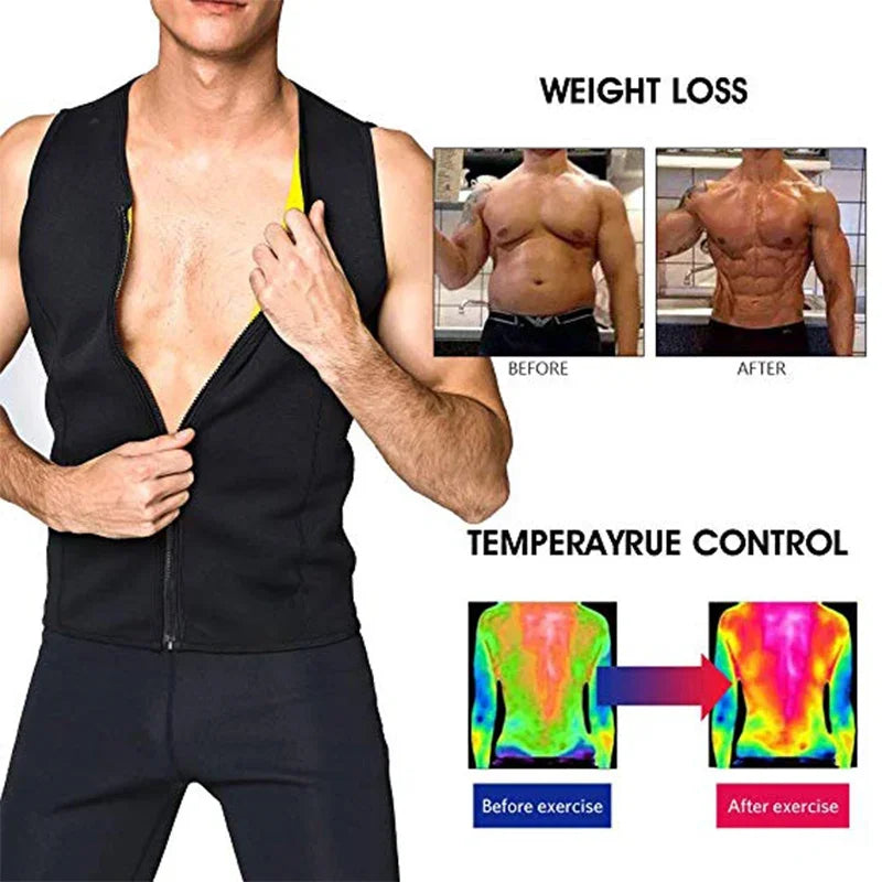 Men Body Shaper Waist Trainer Sauna Suit Sweat Vest Slimming Underwear Weight Loss Shirt Fat Burner Workout Tank Tops Shapewear Qme