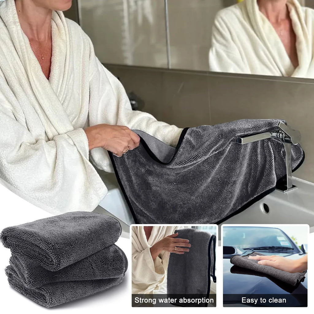 Multifunctional Large Water Uptake Shower Cubicle Cloth For Removing Water In Showers And Bathrooms Drenched Bath Drying Cloth Qme black One Size
