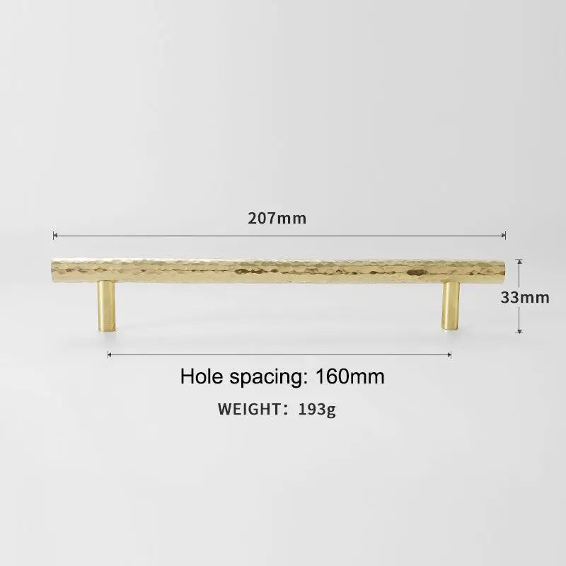 Drawer Hammer Pattern Pull Handle For Cabinet Single-hole Pull Handles For Wardrobe Handle Brass Copper Pulls Qme B