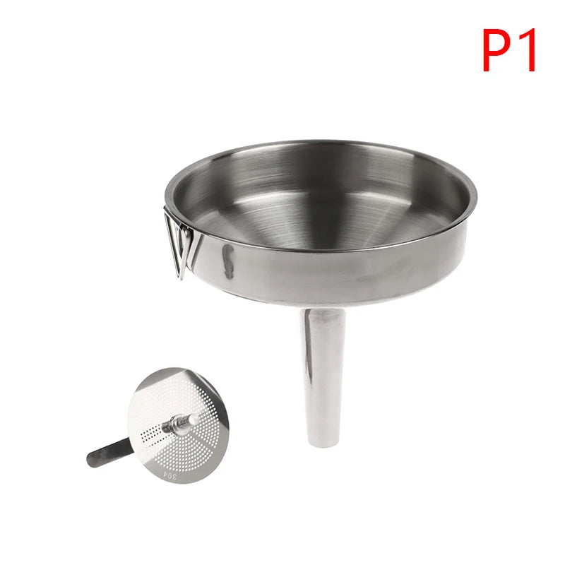 Stainless Steel Metal Funnel For Canning Kitchen Tools Kitchen Accessories Wide Mouth Funnels Bar Wine Beer Oil Flask Funnel Qme 10cm