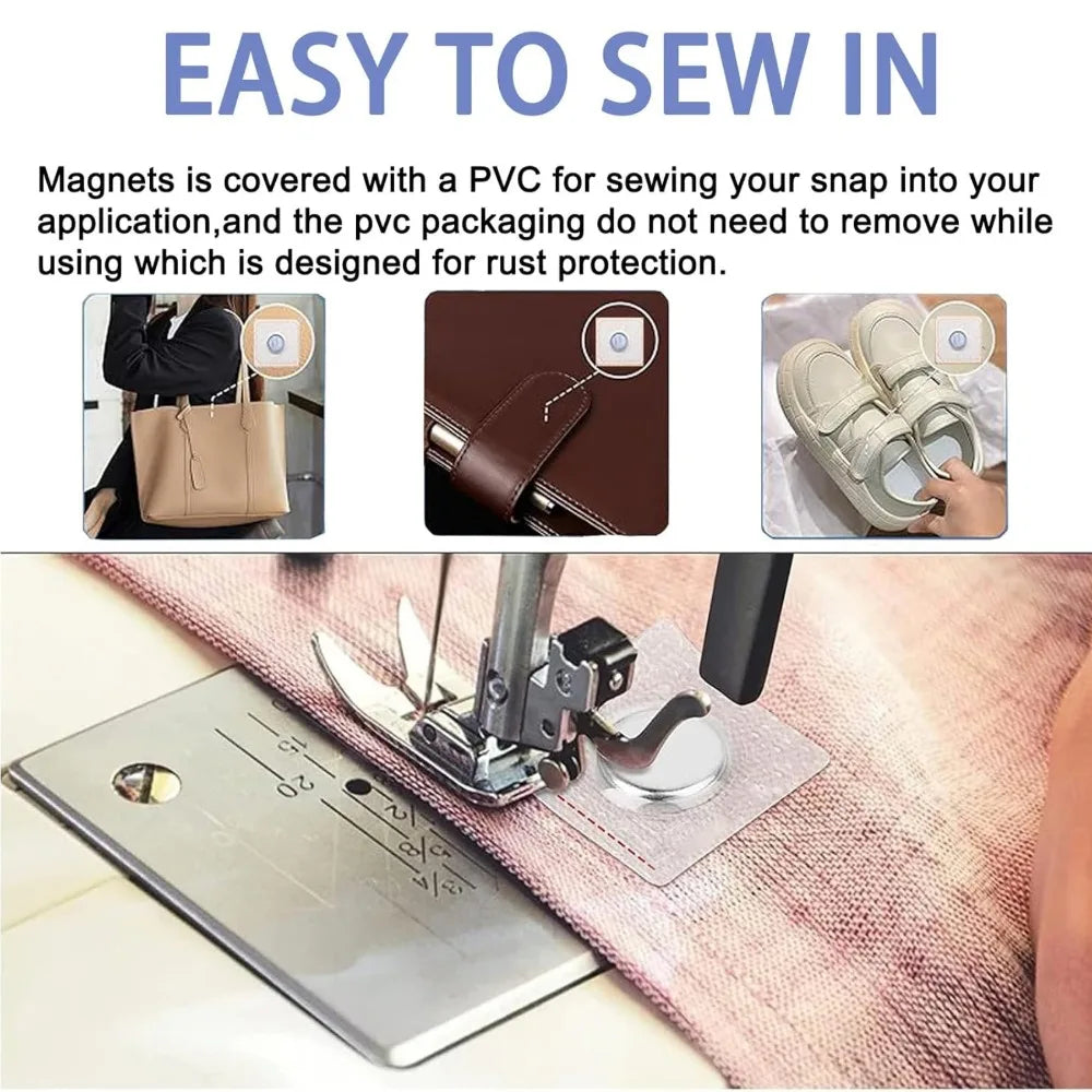 1Pair PVC Invisible Strong Magnetic Snaps Button Hidden Magnetic Fastener for Handbag Clothing Clasp DIY Craft Sewing Supplies Qme