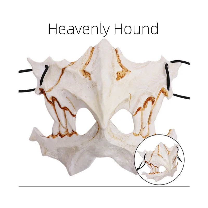 Japanese Animal Skeleton Plastic Mask Cosplay Dragon God Heavenly Hound Yaksa Unisex Stage DropShip Halloween Masquerade Party Qme C