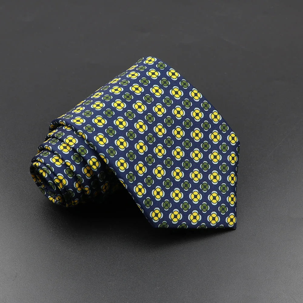 Men's Fashion Silk Tie Soft Novelty Necktie Blue Green Orange Ties