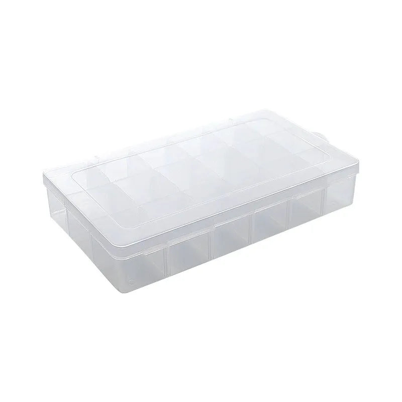 18 Grid Detachable Jewelry Earrings Stationery Storage Desk Dustproof Transparent Plastic Nail Accessory Sorting Storage Boxes Qme