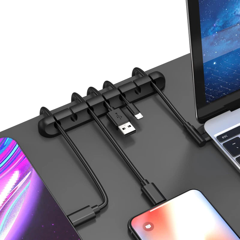 Desktop Charging Data Line Fixator Multiport Storage Line Tabletop Cable Organizer Smart Device Charging Wire For Mouse Cables Qme