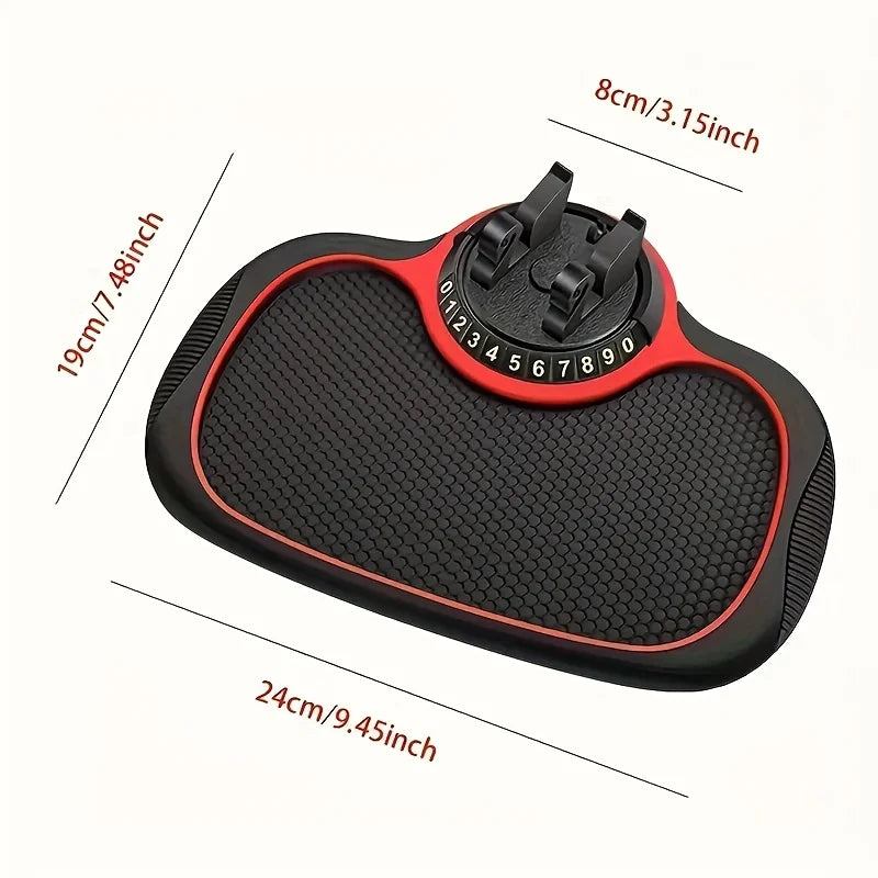 1pc 360° Rotating Swan-Shaped Car Anti-Slip Pad with Phone Holder, Dashboard Navigation Mounting Mat Qme