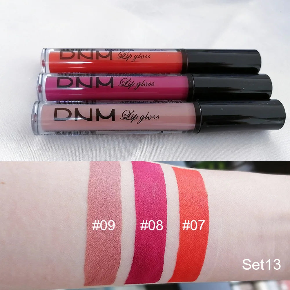 3pcs/set Liquid Lipsticks Waterproof Long Lasting Cosmetic Red Blue Purple Matte Lip Gloss Nude Lip Tint Stain Makeup Qme