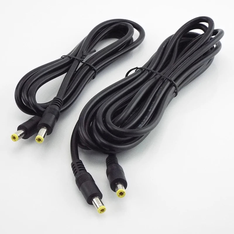 2PCS DC Power Cable 5.5*2.1mm Male to Female Extension Cord for CCTV Camera 5521 Connector Qme