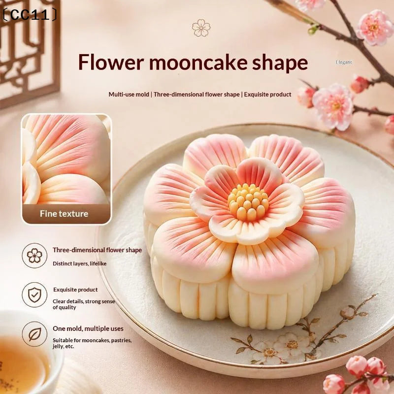 3D Flower Shape Silicone Molds Ice Pastry Baking Tool Jelly Candy Qme