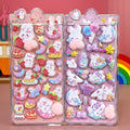 2PCS Cartoon Sticker 3D Puffy Squishy Stress Relief Rabbit Capybara Bear for Phone Case Laptop Decoration Journal DIY Collage Ch Qme Rabbit
