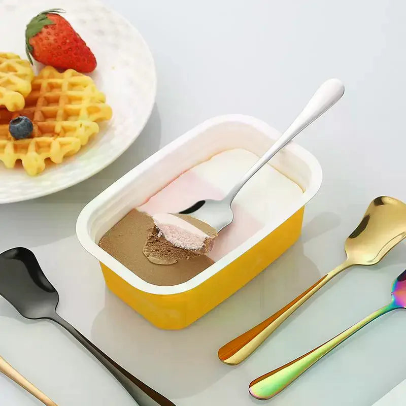 Dessert Spoon Stainless Steel Stirring Spoons Gourd Spoon Cake Salad Spoon Luxury Tableware Gift Small Spoon Qme