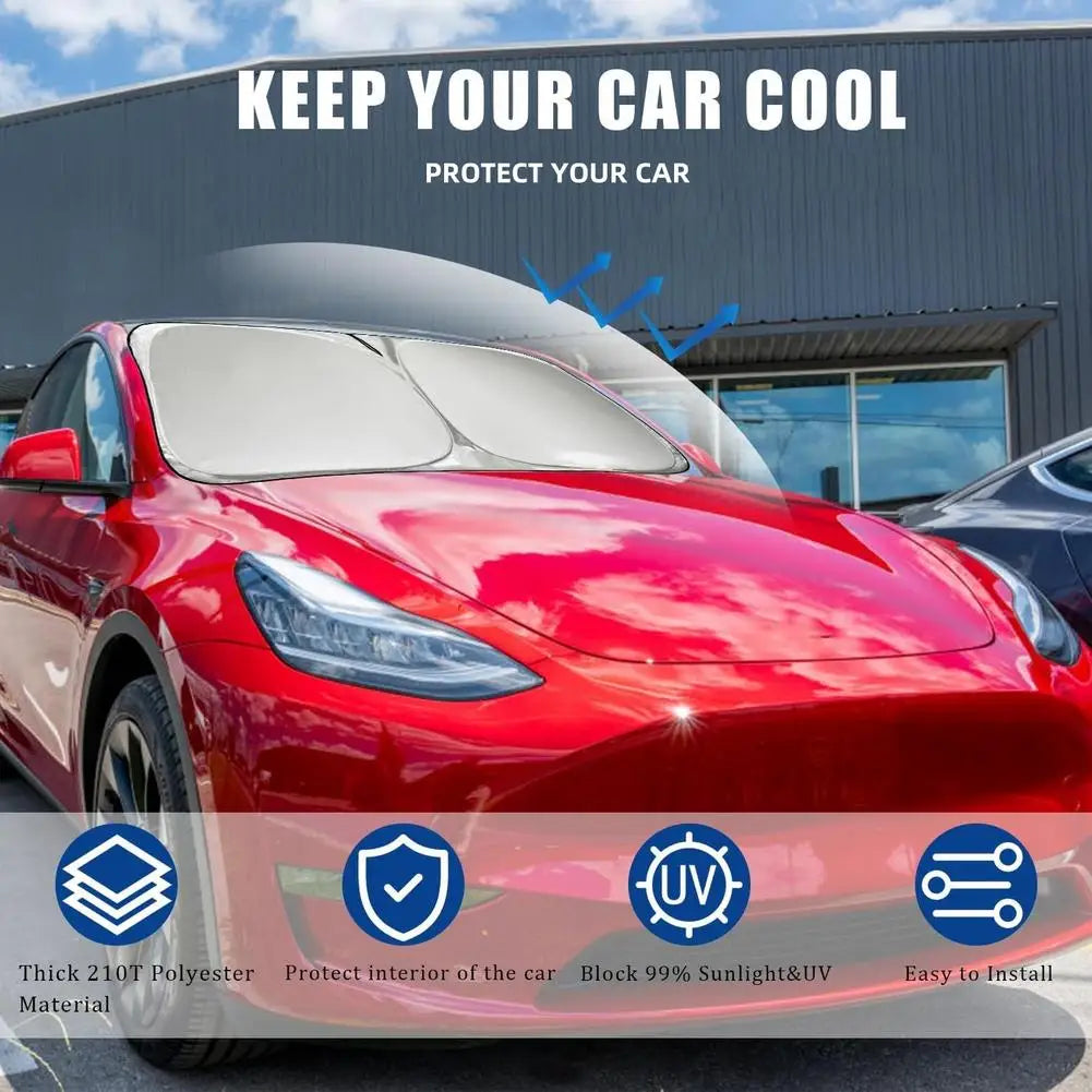 Car Windshield Sunshade Tesla Model 3Ys Sunroof Thickened Front Qme