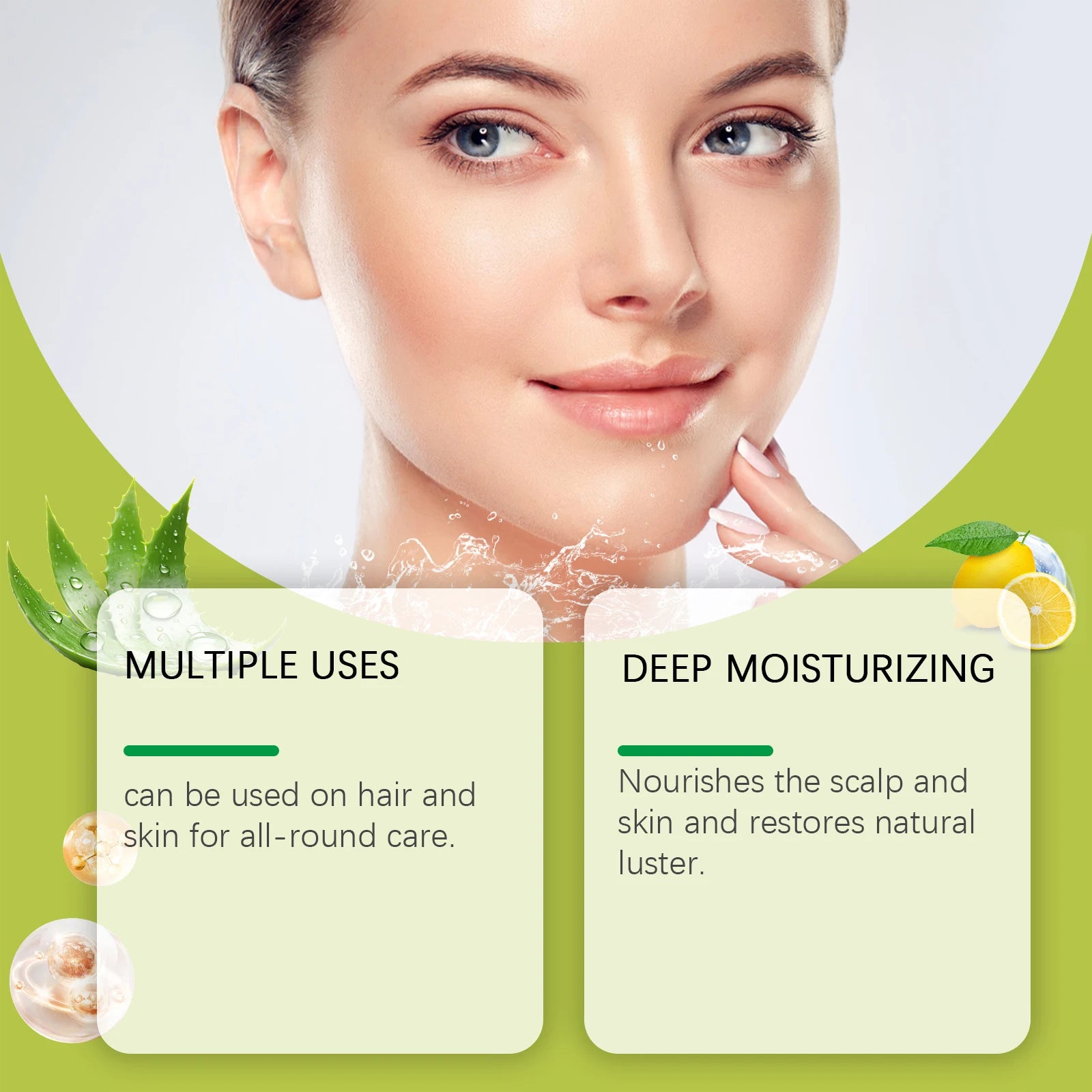 Moisturizing Hydrating Aloe Vera Gel Deeply Nourish Facial Body Skin Shrink Pores Reduce Fine Lines Dry Frizzy Hair Care Essence Qme