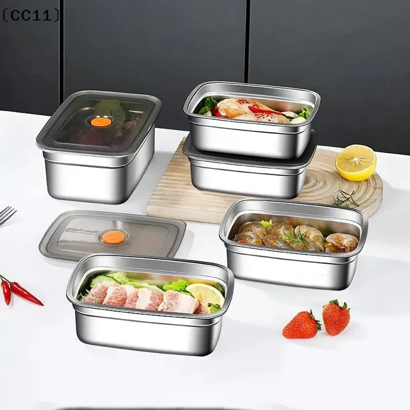 Stainless Steel Camping Lunch Box Sealed Leak-proof Bento Microwave Qme