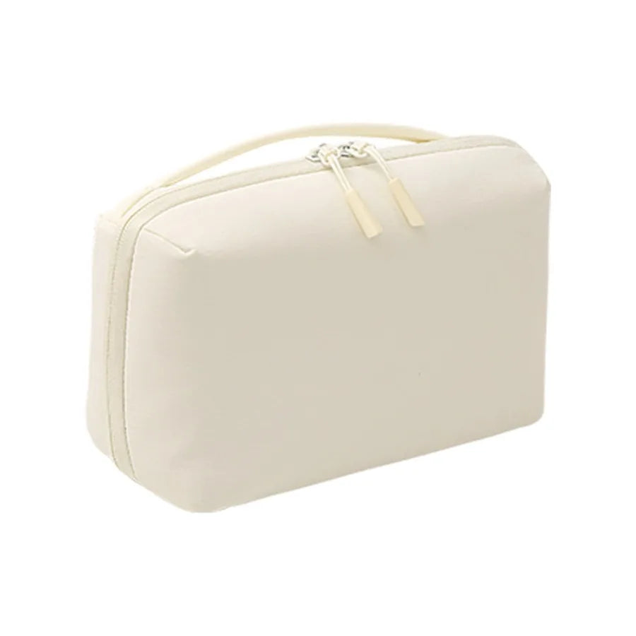 Portable Travel Cord Organizer Electronic Storage Case Cables Qme Beige-L
