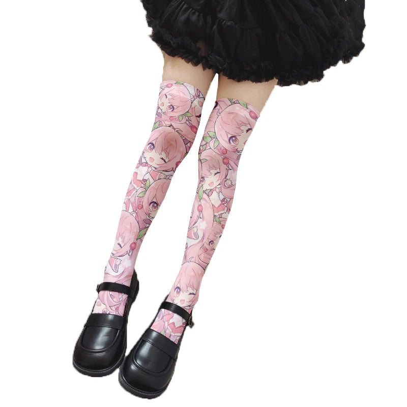 Girls Cute Bunny Stockings Cartoon Two-dimensional Female Universal Qme style6 One Size