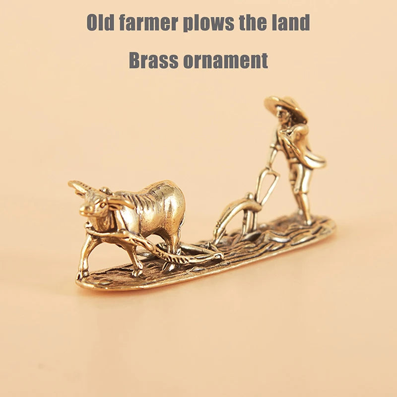 Vintage Home Ornament Collection Tea Pet Brass Carving Handholds Qme