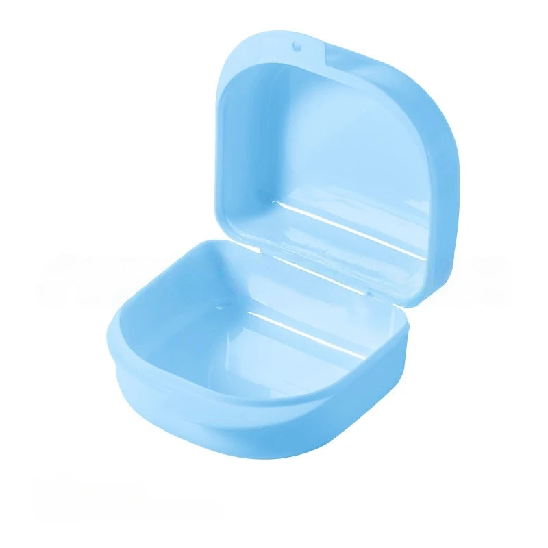 Portable Orthodontic Braces Plastic Organizer Box Tooth Orthodontic Braces Box Denture Cleaning Storage Box Tooth Storage Box Qme blue China Mainland