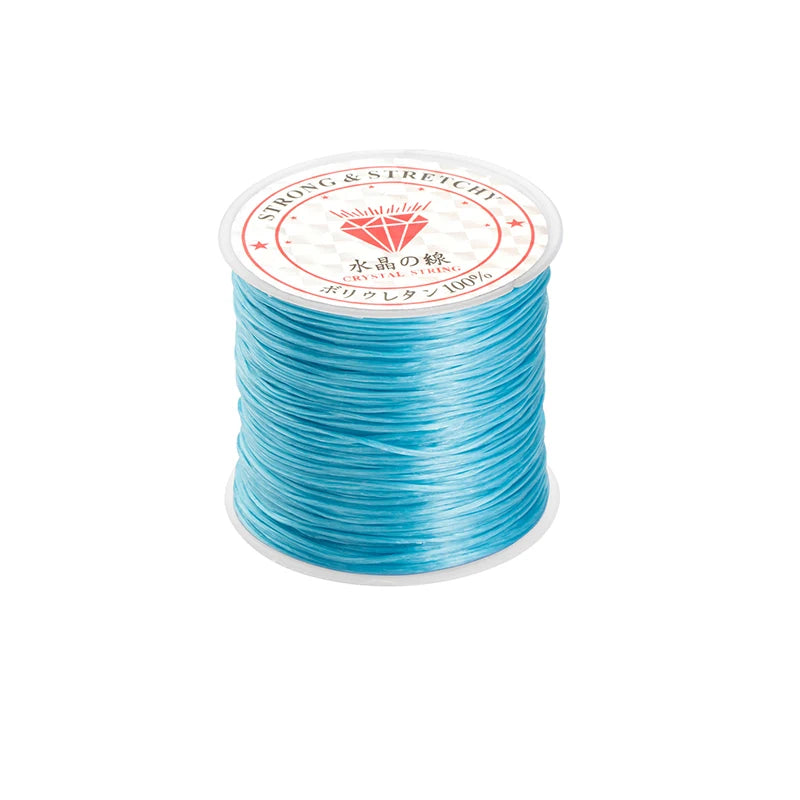 Stretchy Bracelet String 0.7mm Crystal Clear Elastic String Bead Cord for Bracelets, Necklaces, Crafts, Jewelry Making Supplies Qme Blue