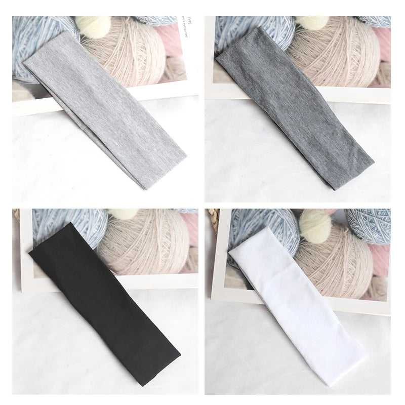 Cotton Simple Elastic Hairbands Fashion Women Solid Wash Face Make-up Qme A4 One Size