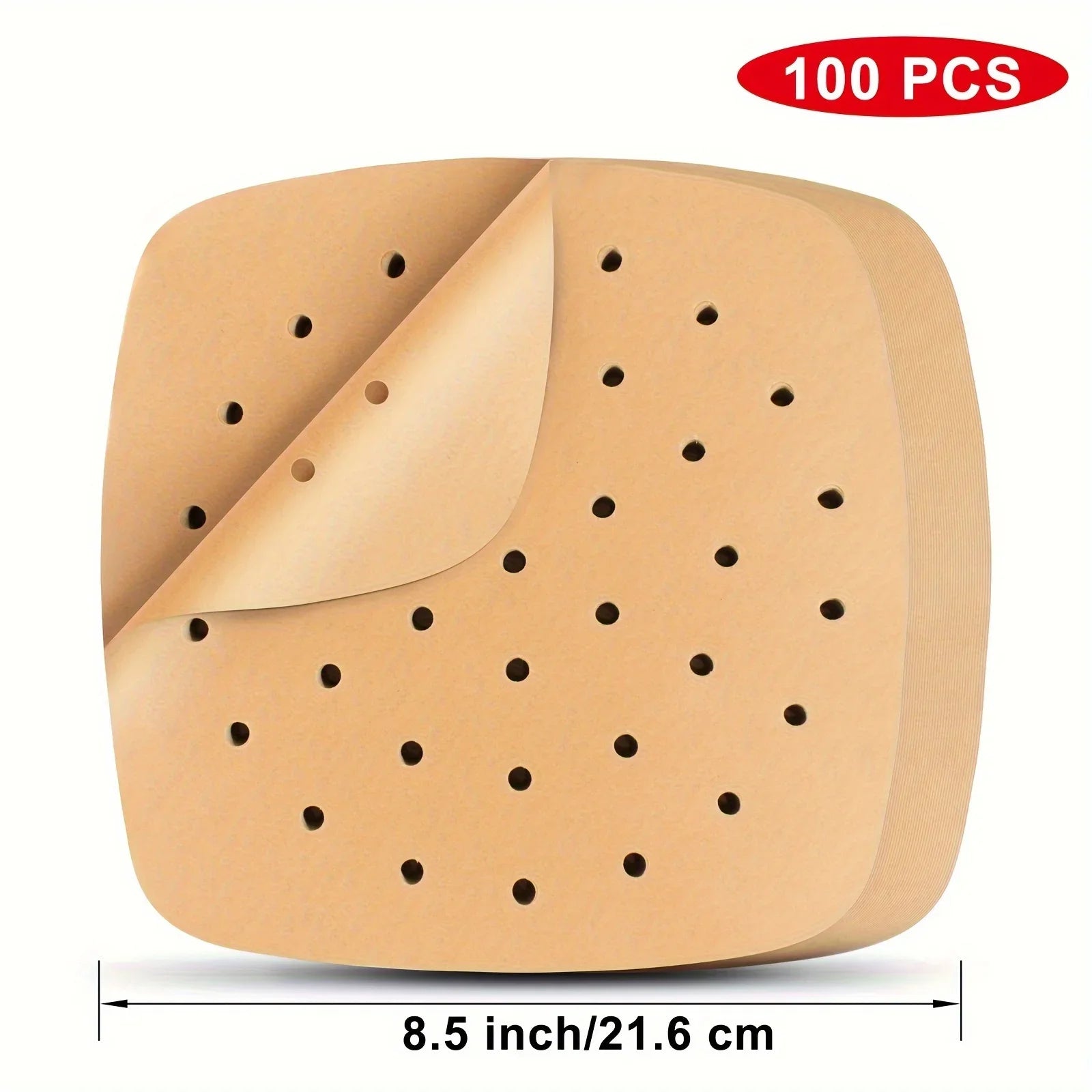 50pcs/100pcs, Air Fryer Liners, Square Air Fryer Disposable Paper Liner, Perforated Parchment Paper Sheets For Baking, Qme
