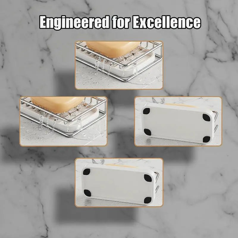 Stainless Steel Soap Rack Kitchen Bathroom Sink Shelf W Drainage Tray Qme