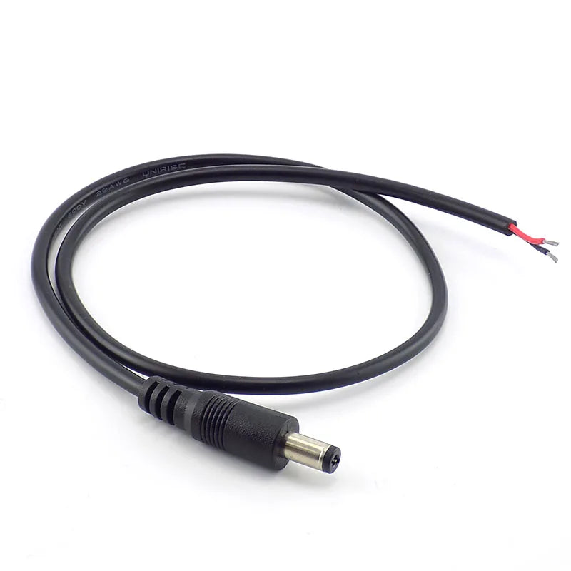 5PCS 5.5*2.5 DC Female Connector Cable Tinned End Single Head Power Cord 18AWG 20AWG Qme
