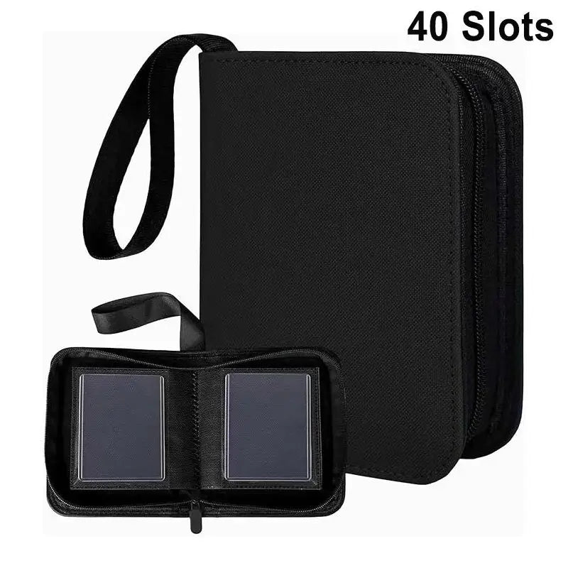 Card Binder Durable Waterproof PU Leather Zipper 40 Slots 3x4 TCG Qme A1