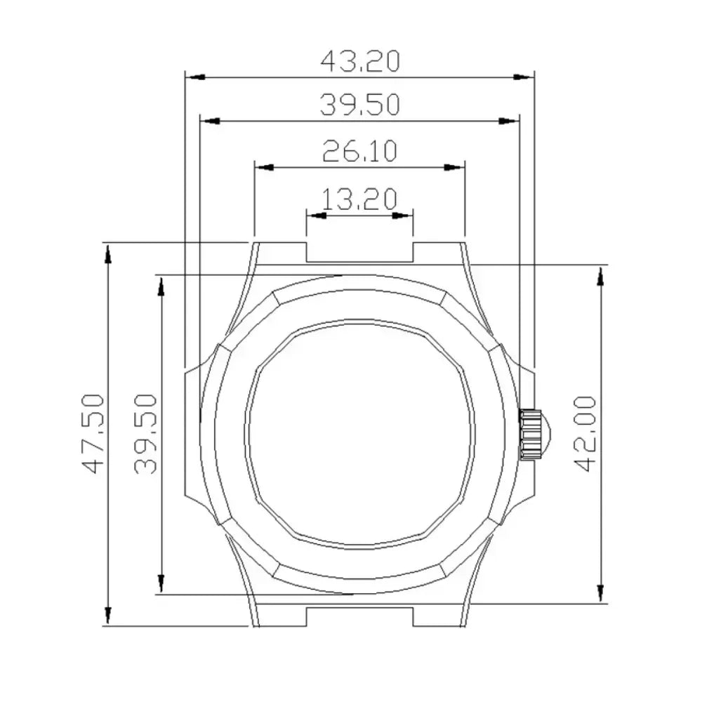 39.5mm Watch Cases Watchband Parts Sapphire Crystal Glass For Modified Nautilus nh34 nh35 nh36,38 Movement Dial Waterproof Qme