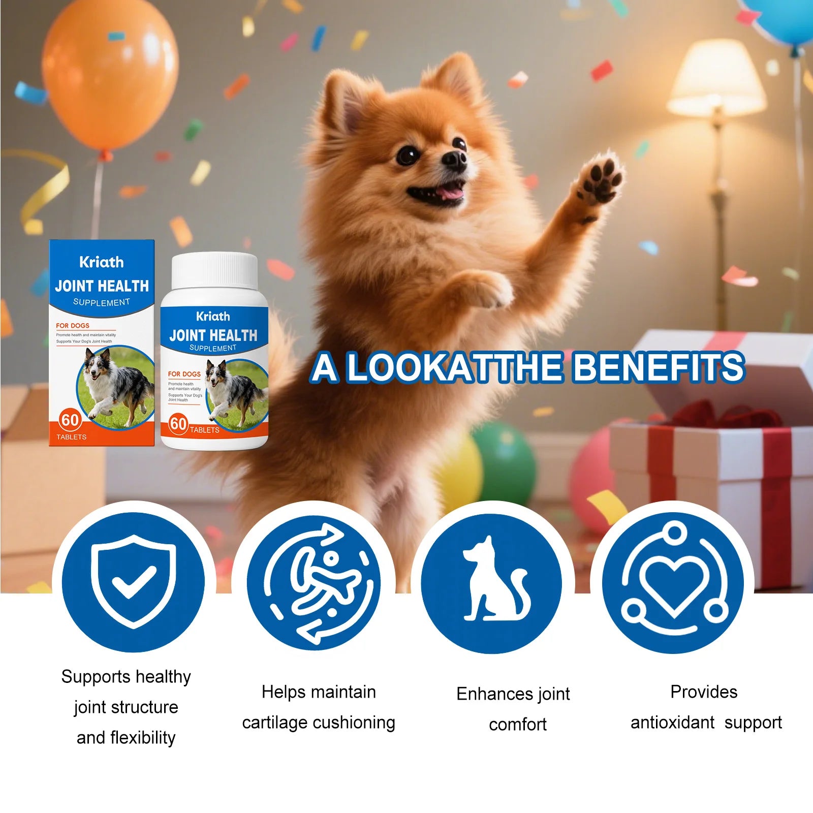 Dog Joint Care Supplement Tablets Nourishing Joint Enhance Flexibility Protect Cartilage Relieve Discomfort Dog Joint Care Agent Qme