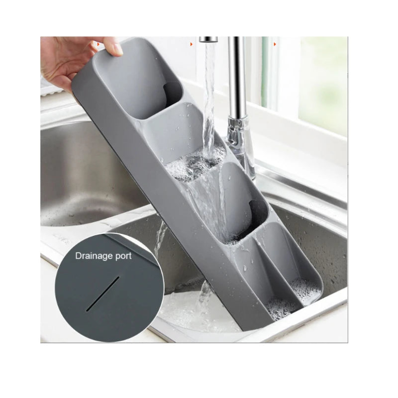 1pc Multifunctional Knife And Fork Compartment Storage Box, Cutlery Spoon Box Knife And Fork Divider Organizer, Qme