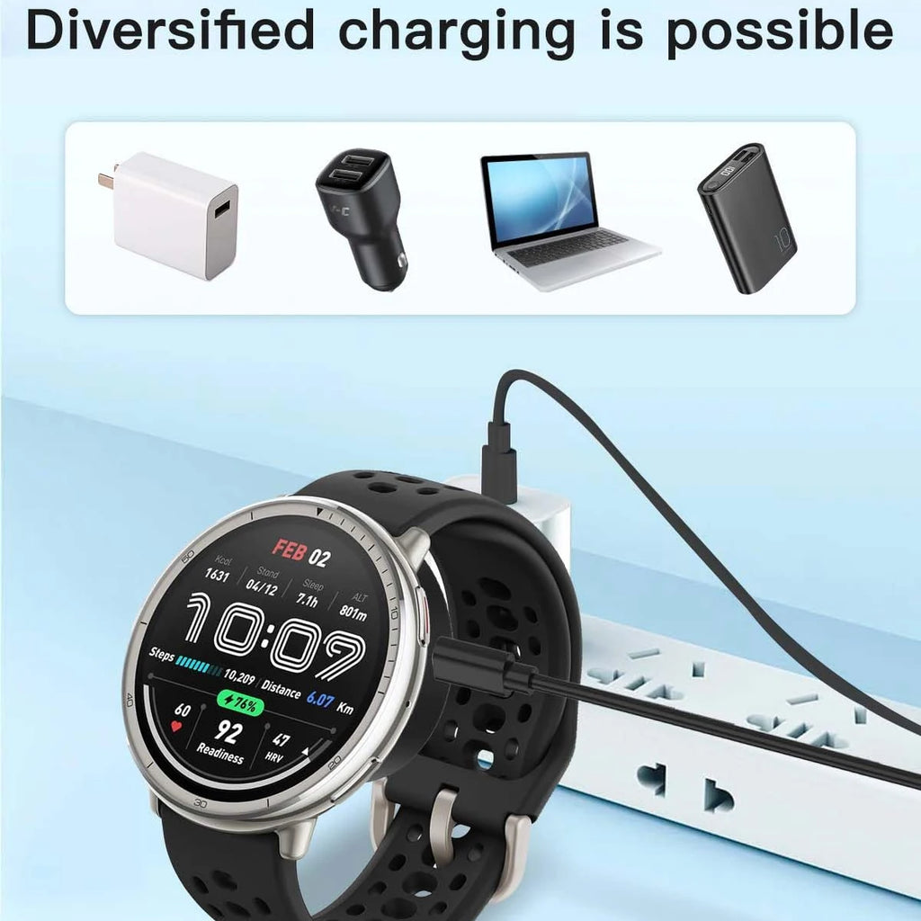 Type C Dock Charger for Amazfit Active 2/Bip 6 Smart Watch Charging Cradle Dock Stand Cable Magnetic Cord USB Charge Replacement Qme