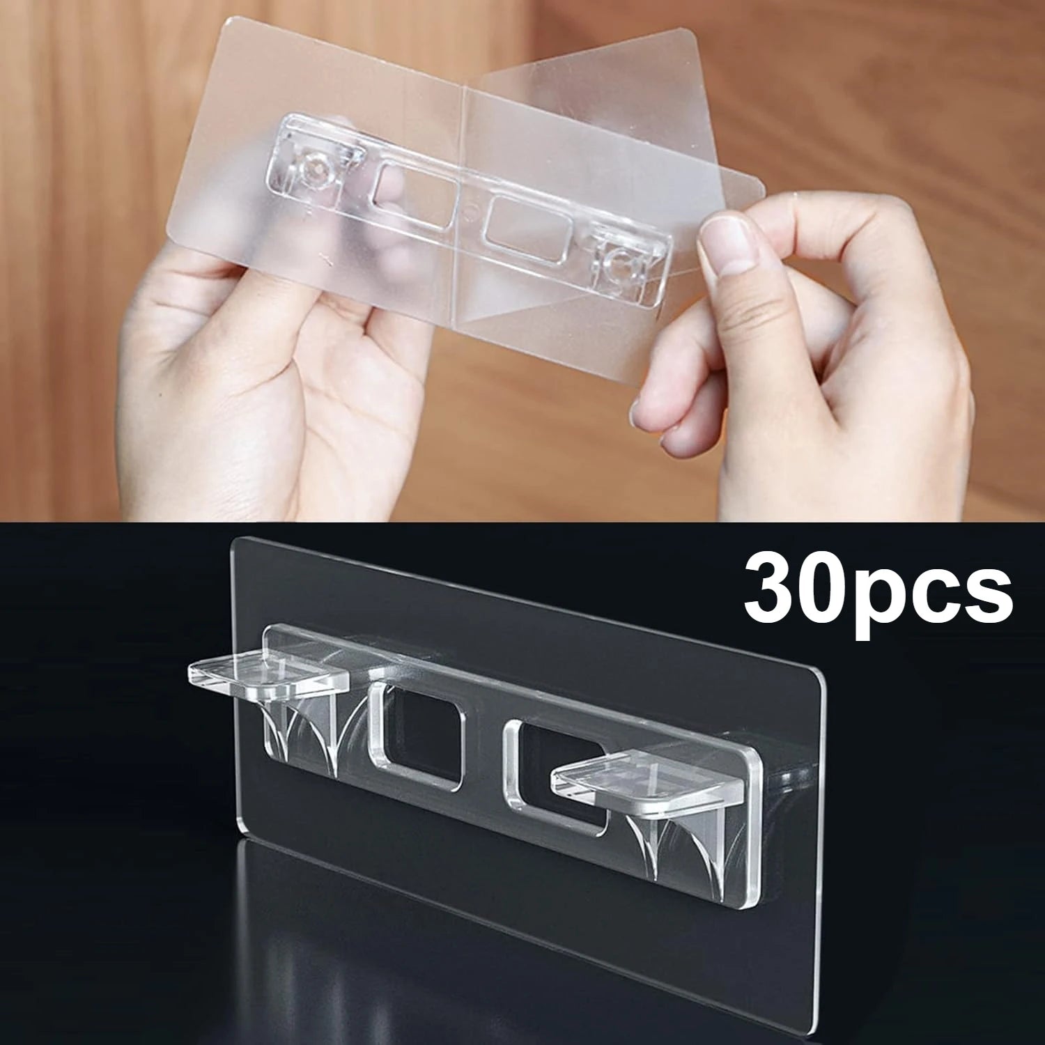 Adhesive Shelf Bracket No Drill Clear Plastic Shelf Support For Wardrobe Cabinet Qme 30pcs 5.5inch