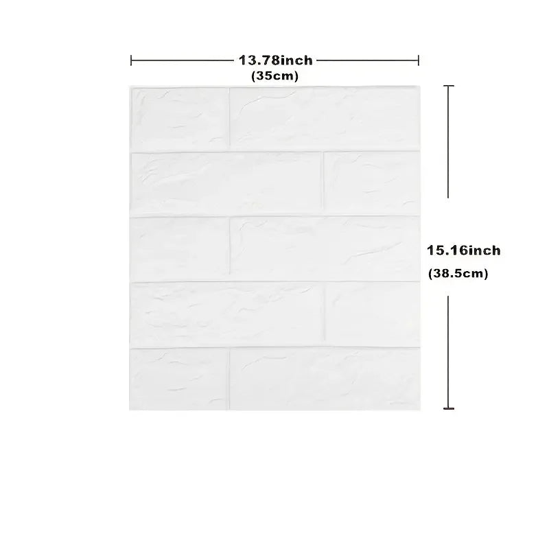 Waterproof Peel and Stick Wallpaper in Rolls Removable Faux Brick for Bathroom Kitchen Living Room DIY Decorative Background Qme 1 35x38.5cm-30pcs