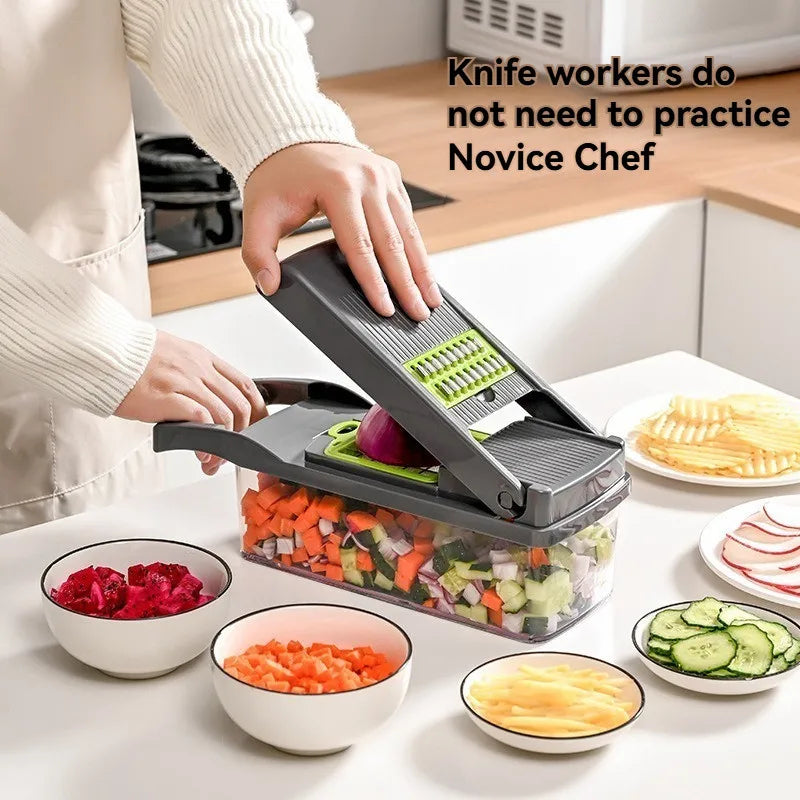 Multifunctional Vegetable Chopper Handle Food Grate Food Chopper Vegetable Slicer Dicer Cut Kitchen Items Onion Chopper ﻿ Qme