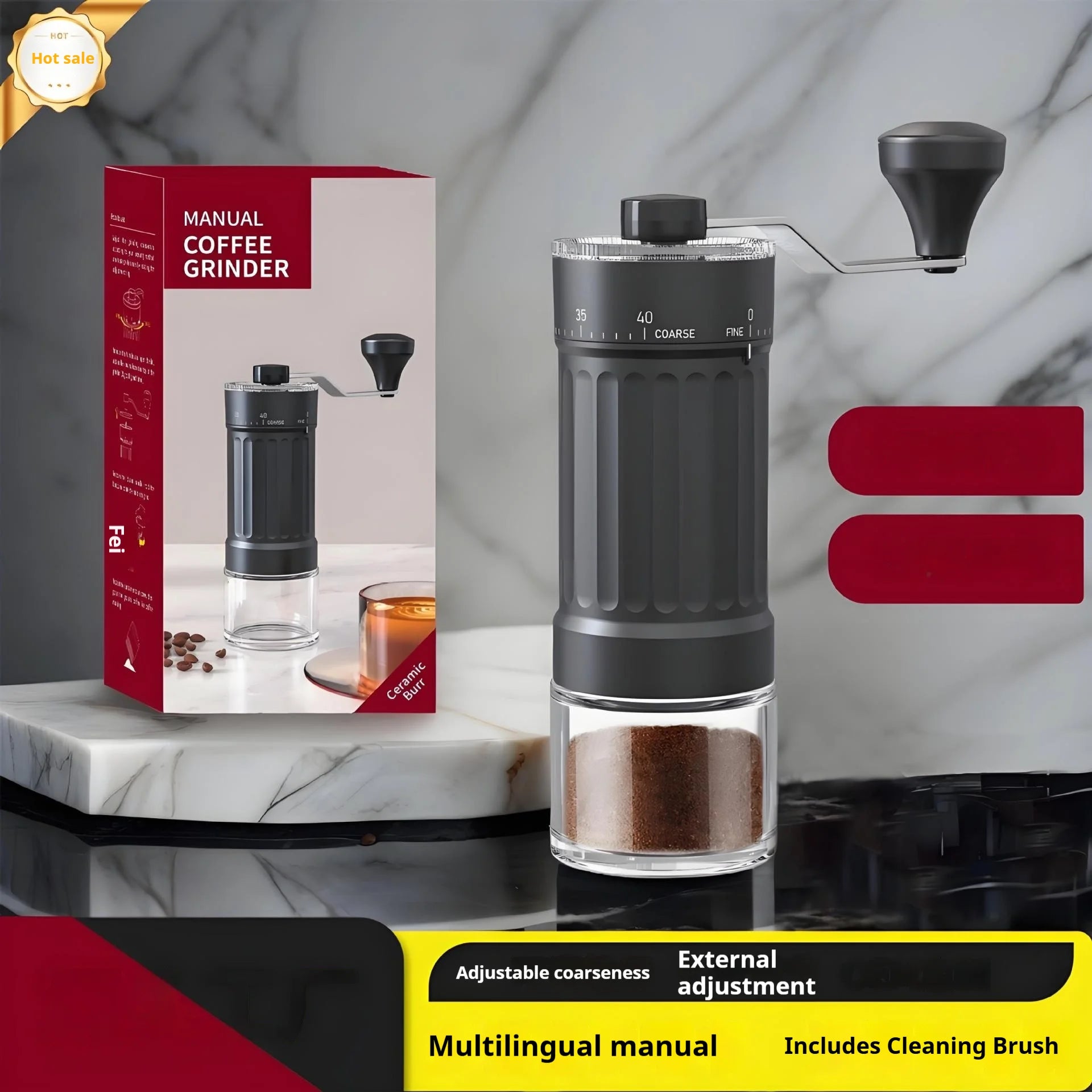 H Lightweight No need for electric hand grinder, coffee machine, coffee bean grinder, ready to use Qme