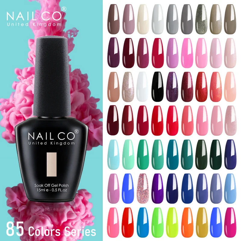NAILCO 85 Colors Nail Gel UV LED Lacquer Manicure Varnish Hybrid Semi Qme