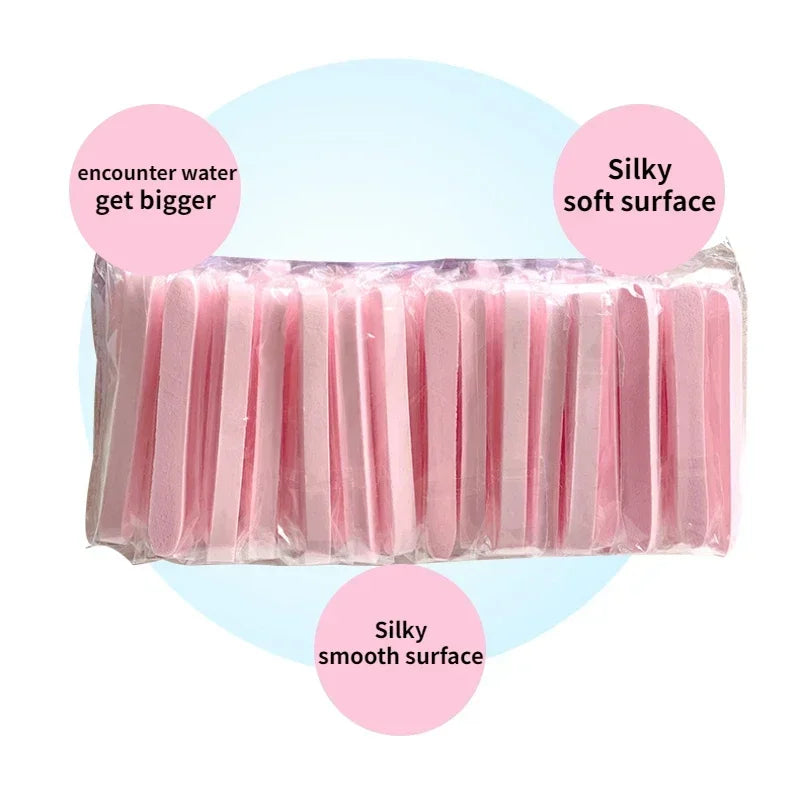 12/50PC Compressed Face Wash Wash Face Sponge Clean Face Disposable Powder Puff Face Cleansing Cotton Pad Cleansing Beauty Strip Qme