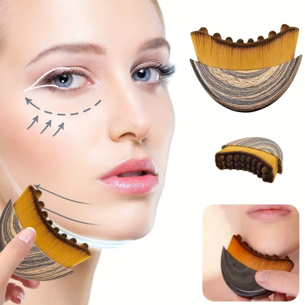 Lymphatic Contour Face Brush Dry Brushing Drainage Massager Chin Qme